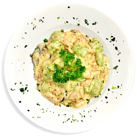 Gnocchi Funghi e Salsiccia